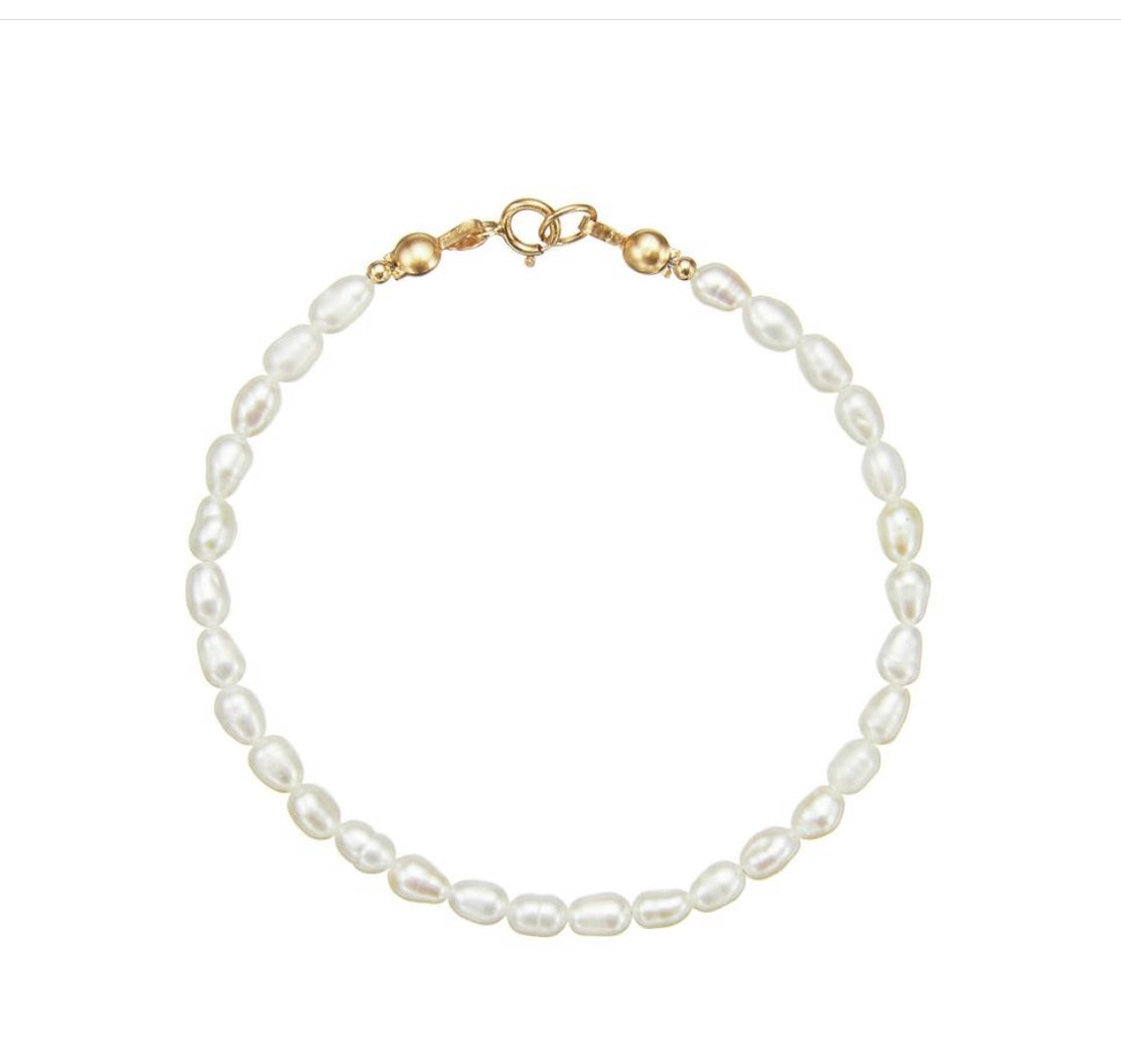 Gold Mini Pearl and gold Bracelet