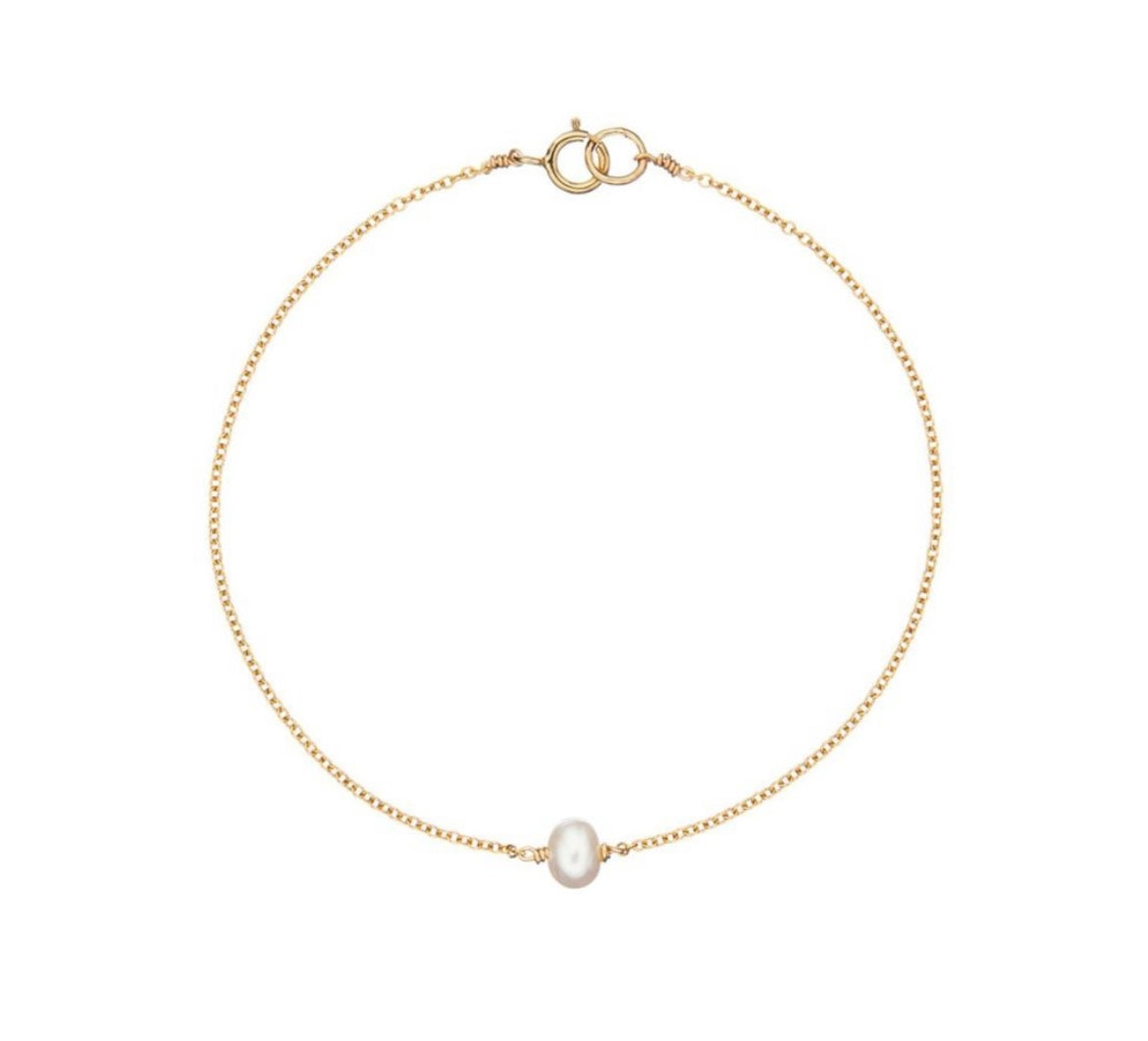 Gold Single Baby Pearl Bracelet